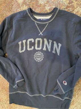 VTG Champion UConn Navy Crewneck Sweatshirt